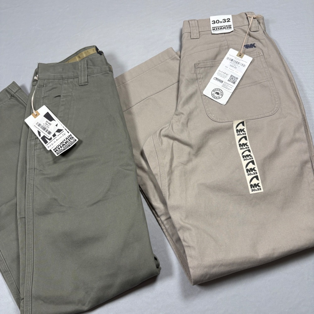 NEW Mountain Khakis Original Pant Mens 30x32 Freestone Sage Relaxed Fit Lot of 2